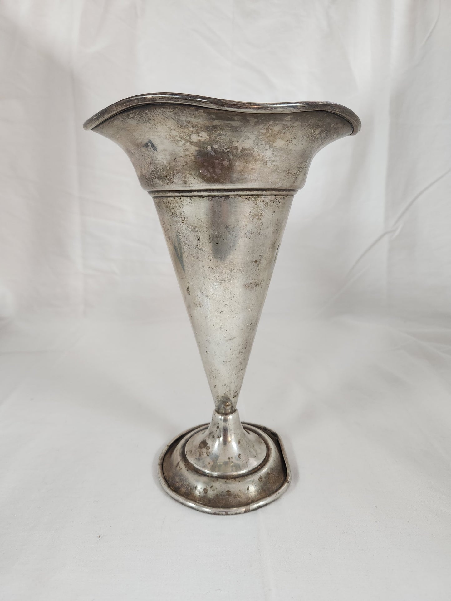 VTG - Sterling 9" Trumpet Vase w/ Lead Filled Base ('B' engraving)