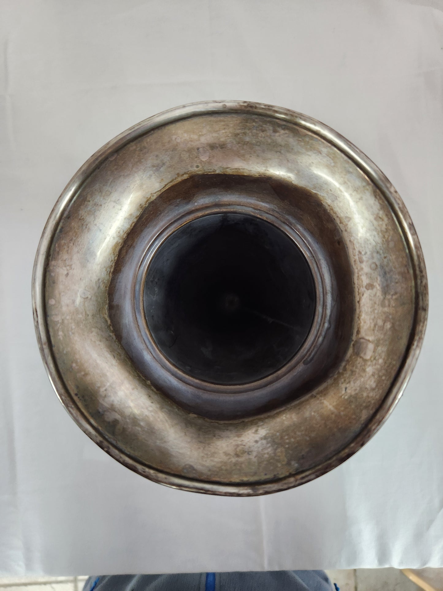 VTG - Sterling 9" Trumpet Vase w/ Lead Filled Base ('B' engraving)