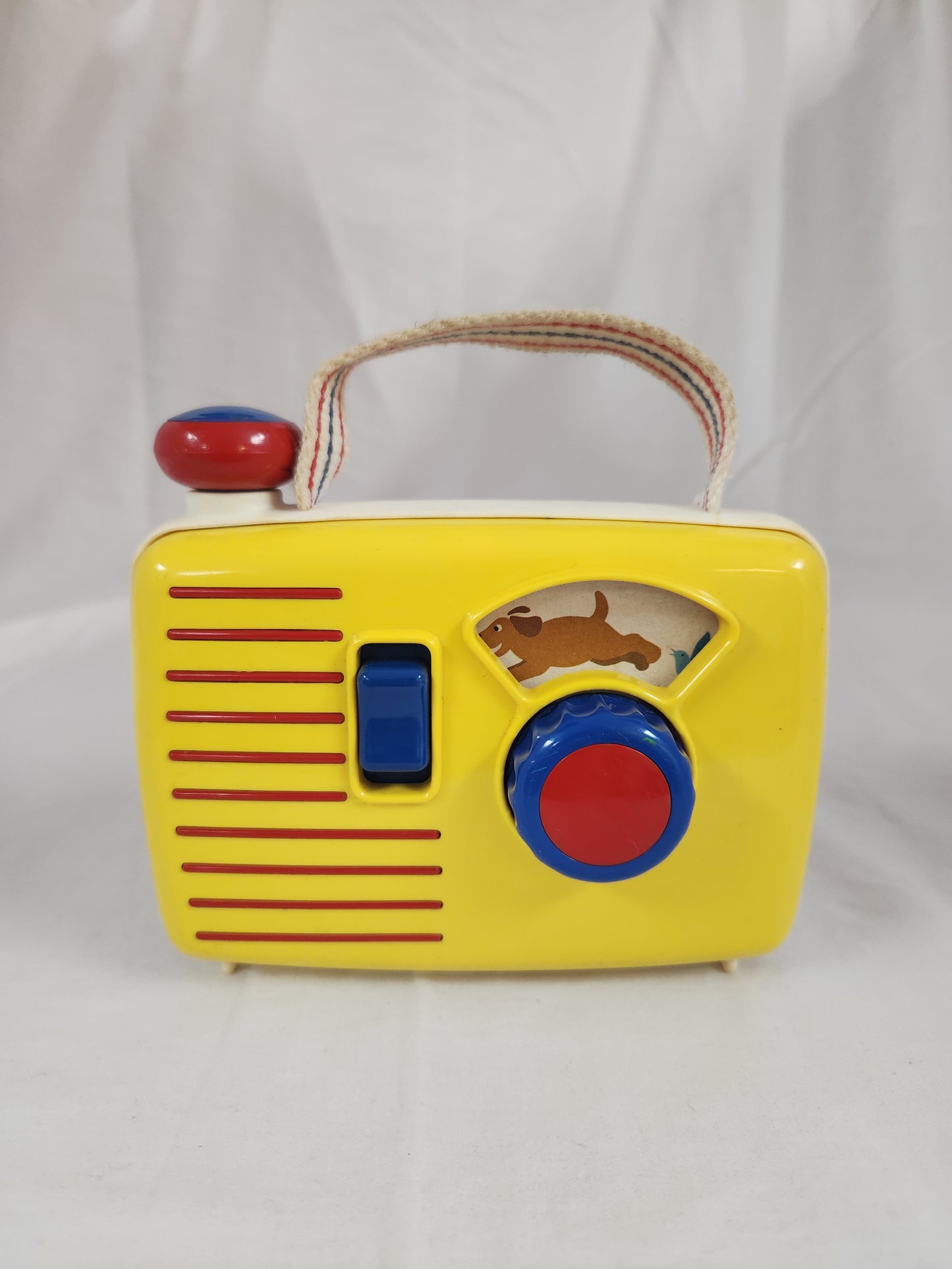 RETRO - Ambi Toys Yellow Radio Playing "How much is that doggie in the window"