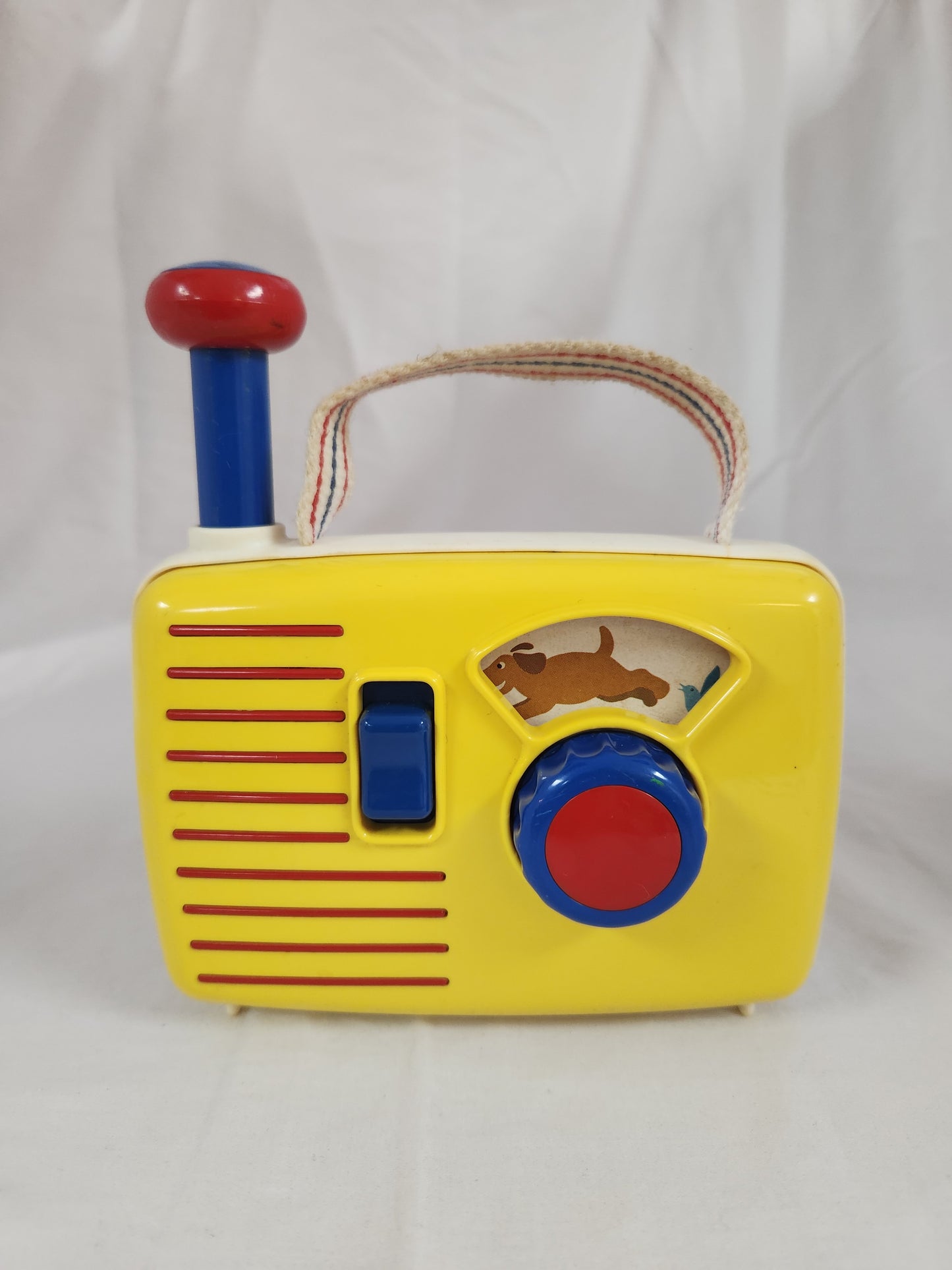 RETRO - Ambi Toys Yellow Radio Playing "How much is that doggie in the window"