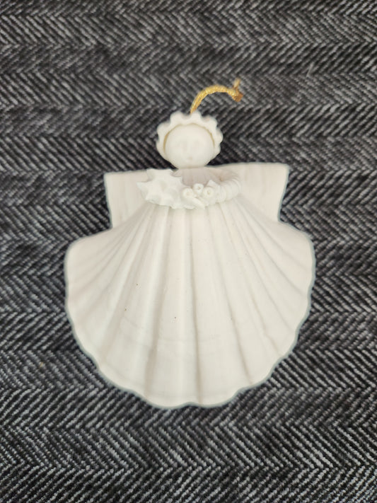 Lot of 11 - Margaret Furlong Bisque Porcelain Shell Angel Ornaments