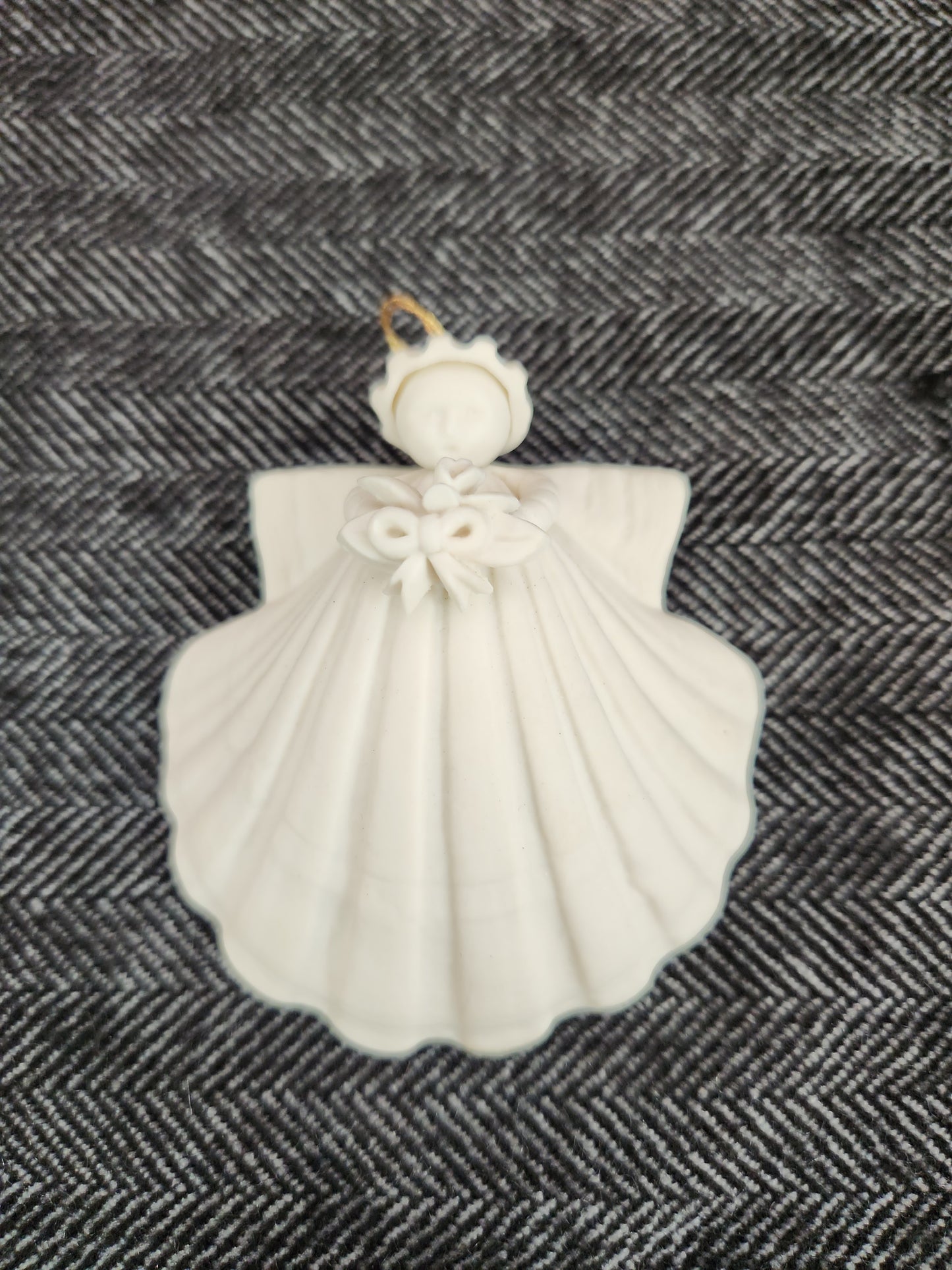 Lot of 11 - Margaret Furlong Bisque Porcelain Shell Angel Ornaments