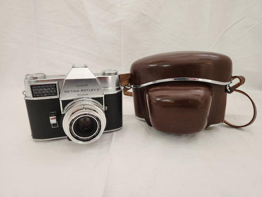 Kodak Retina Reflex III Camera with Schneider Retina-Xenar F:2.8/50mm lens & Case (Parts Only)