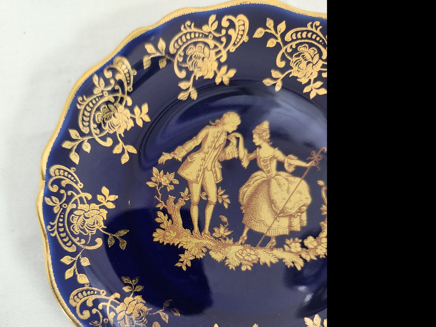 Limoges Veritable D'art 4-1/2" Cobalt Blue & Gold Dish