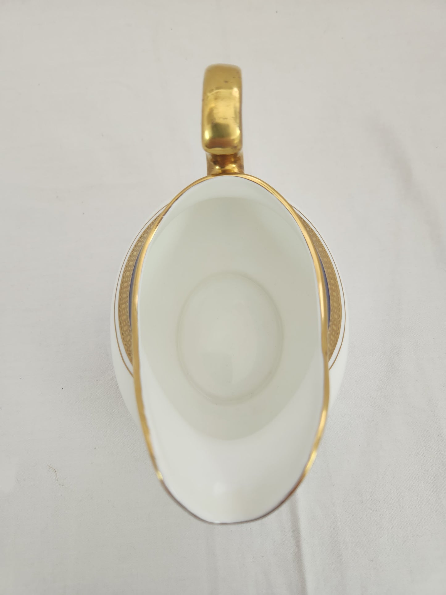 Aynsley Cobalt Royale Bone China Sugar Dish with Lid & Creamer - green back stamp