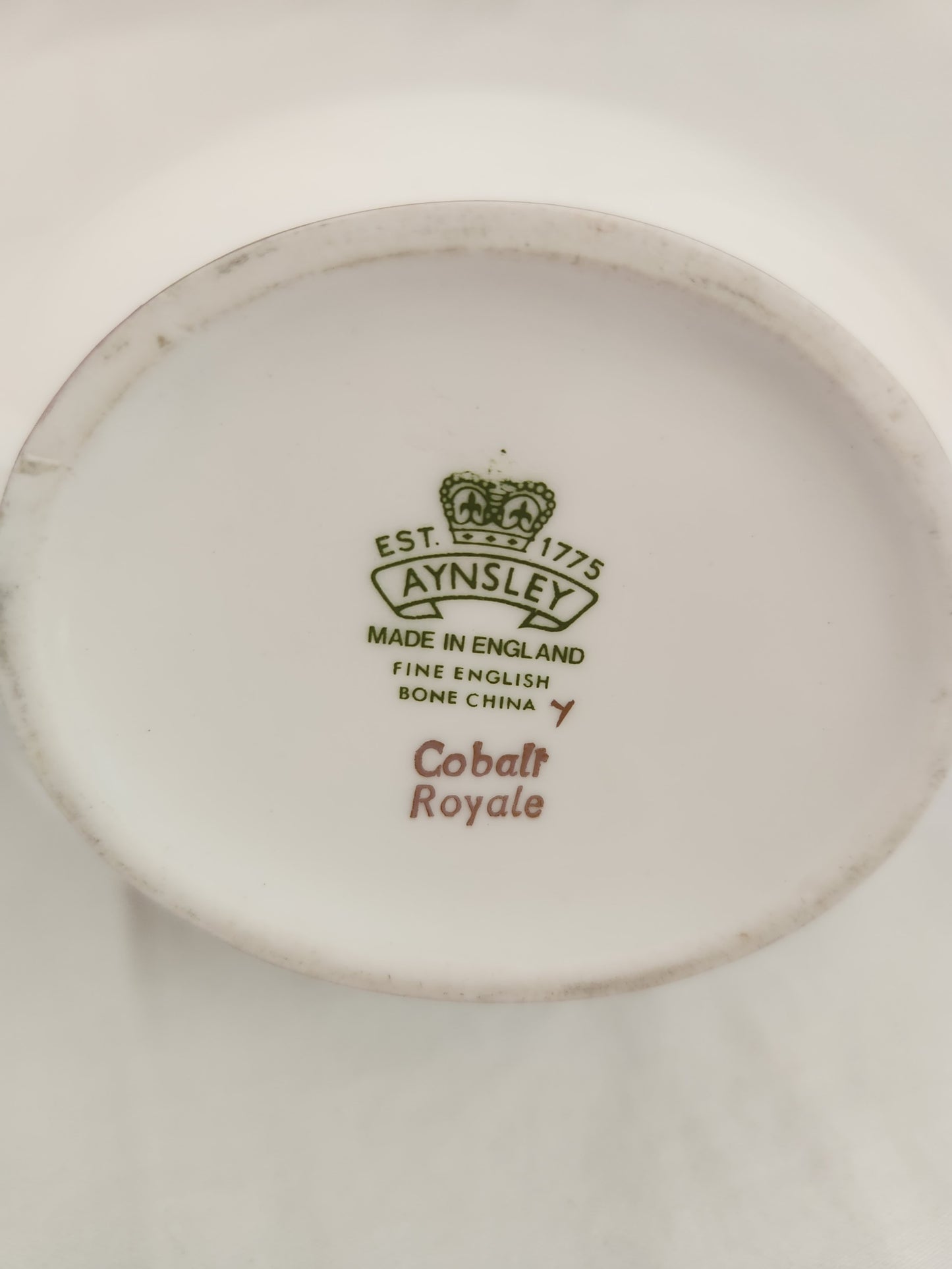 Aynsley Cobalt Royale Bone China Sugar Dish with Lid & Creamer - green back stamp