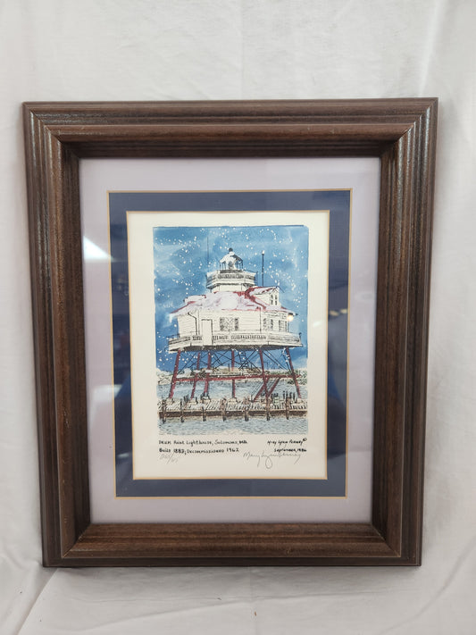 Artist Mary Lynn Perney: Drum Point Lighthouse Print Signed & Numbered 265/515
