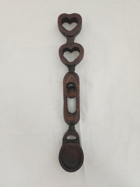 Hand Carved Double Heart 9" Welsh Love Spoon