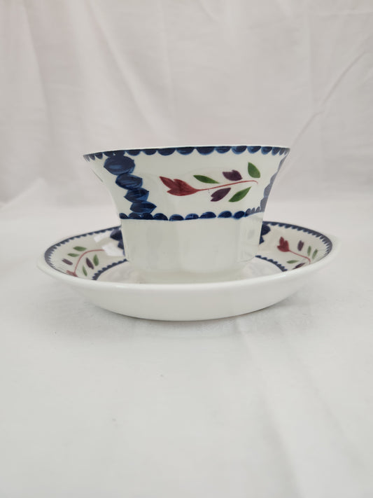 Adams Lancaster 2-5/8" Ironstone Flat Cup & Saucer