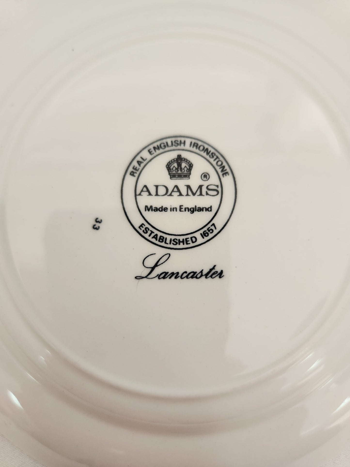 Adams Lancaster 6" Ironstone Bread/Butter Plate
