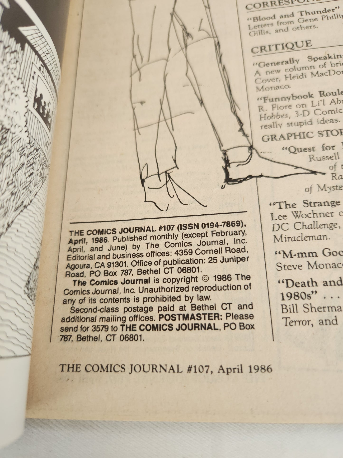 1986 - Comics Journal #107