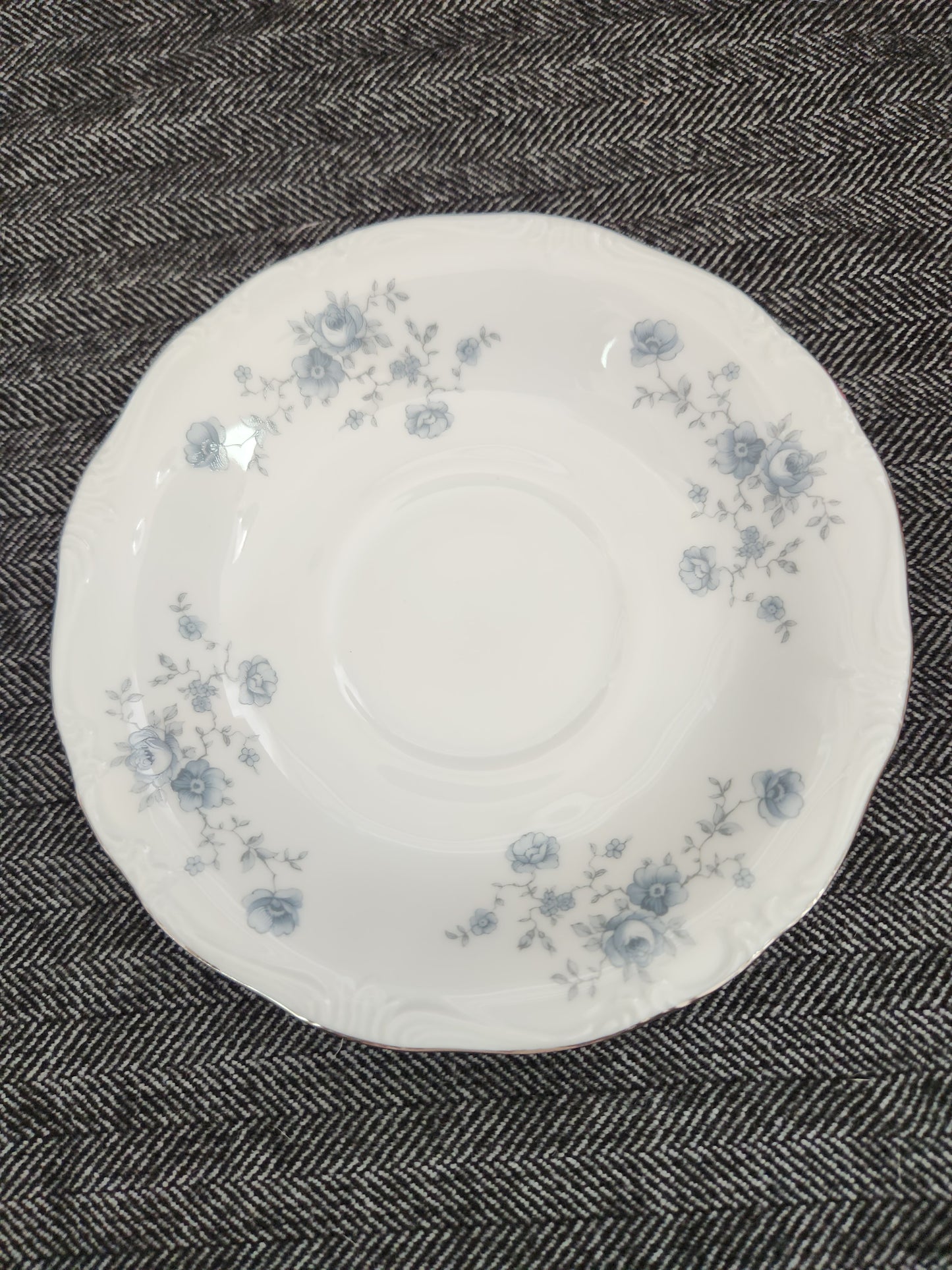 Blue Garland by JOHANN HAVILAND Flat Cup & Saucer (Bavaria Backstamp)