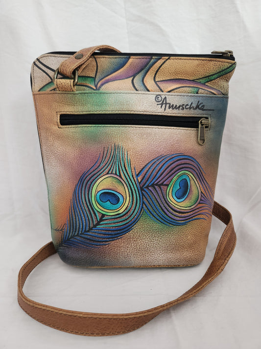 Anuschka Hand Painted Leather Crossbody Bag