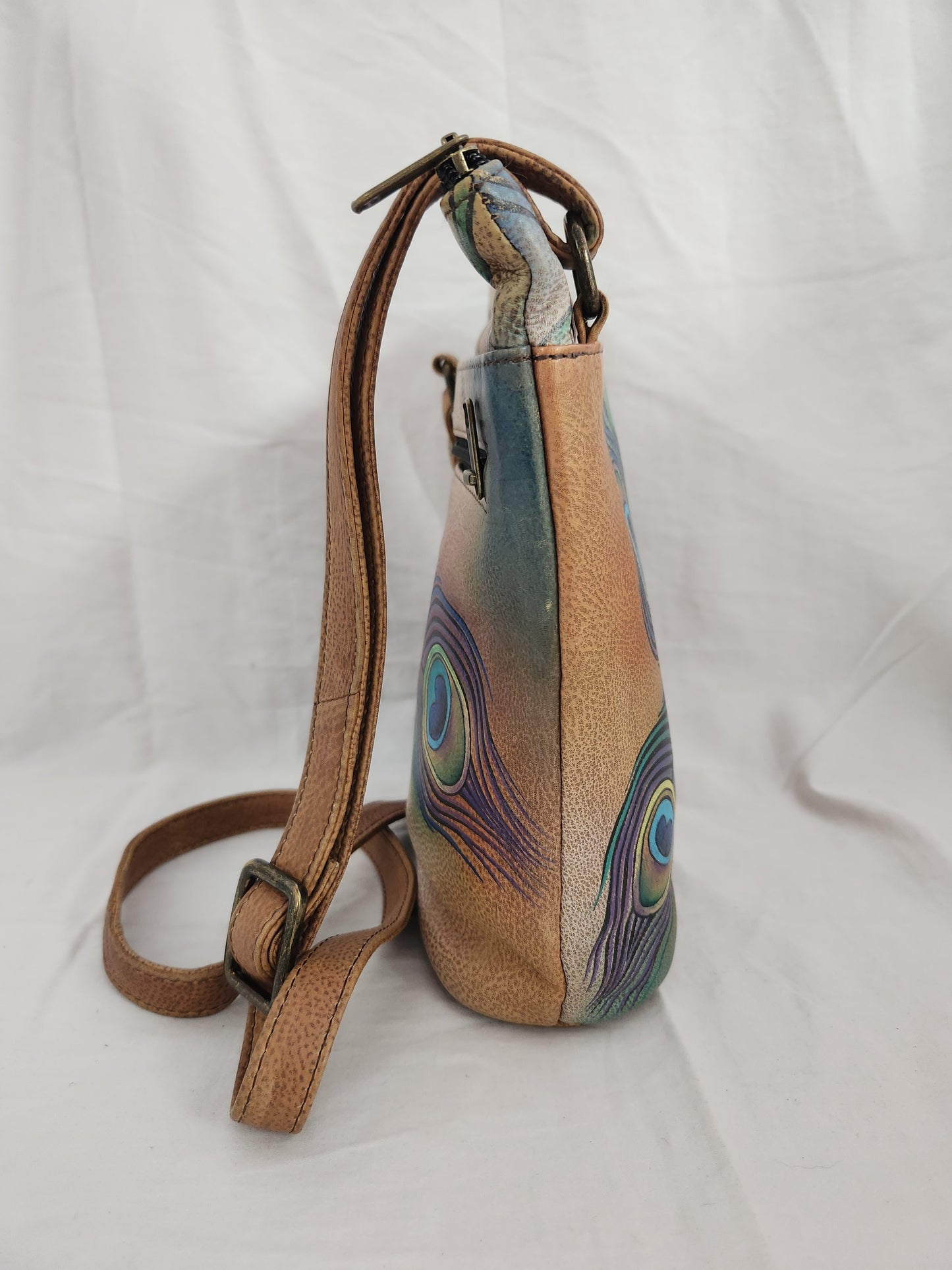 Anuschka Hand Painted Leather Crossbody Bag