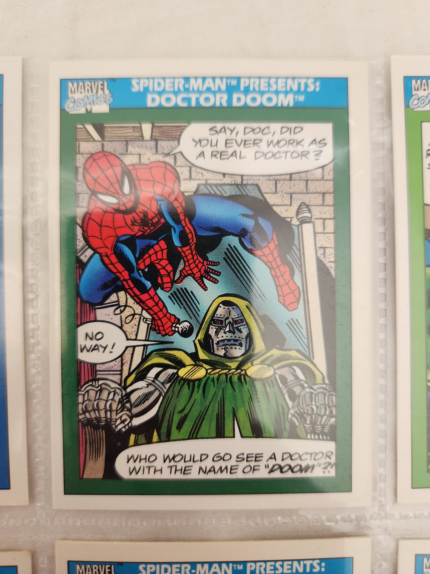 1990 - Spider-Man Presents Trading Cards #149,150,152,153,154,155,157,159 & 160