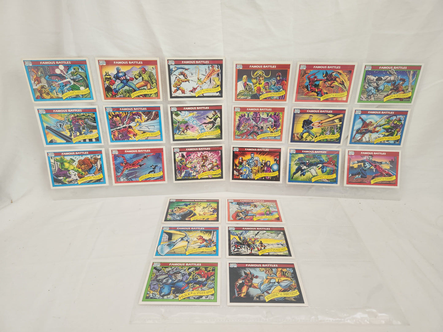 1990 Marvel Comics: Famous Battles Trading Cards (lot of 24)