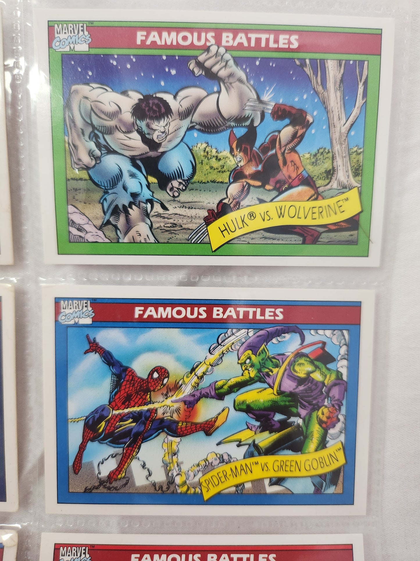 1990 Marvel Comics: Famous Battles Trading Cards (lot of 24)