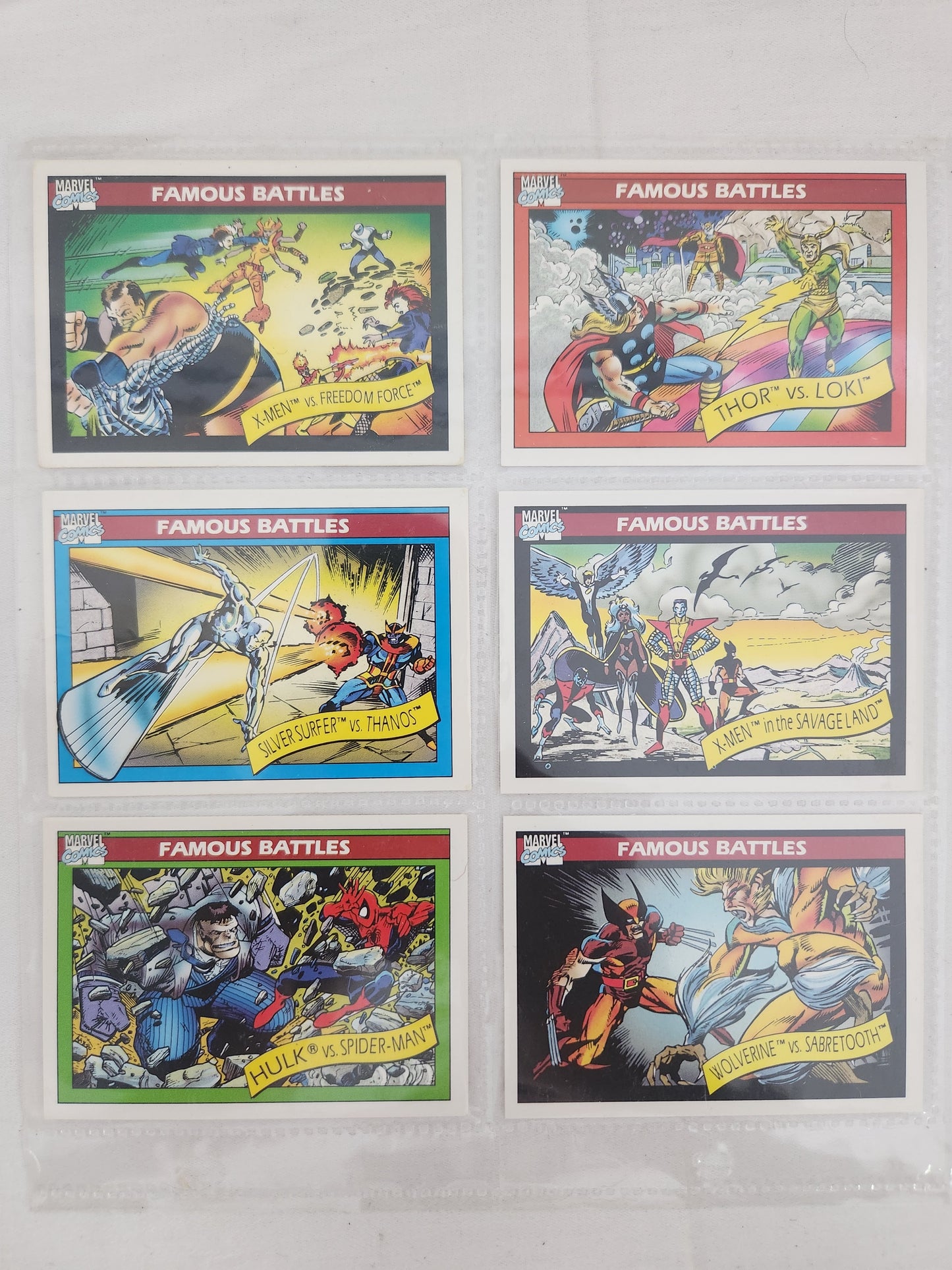 1990 Marvel Comics: Famous Battles Trading Cards (lot of 24)