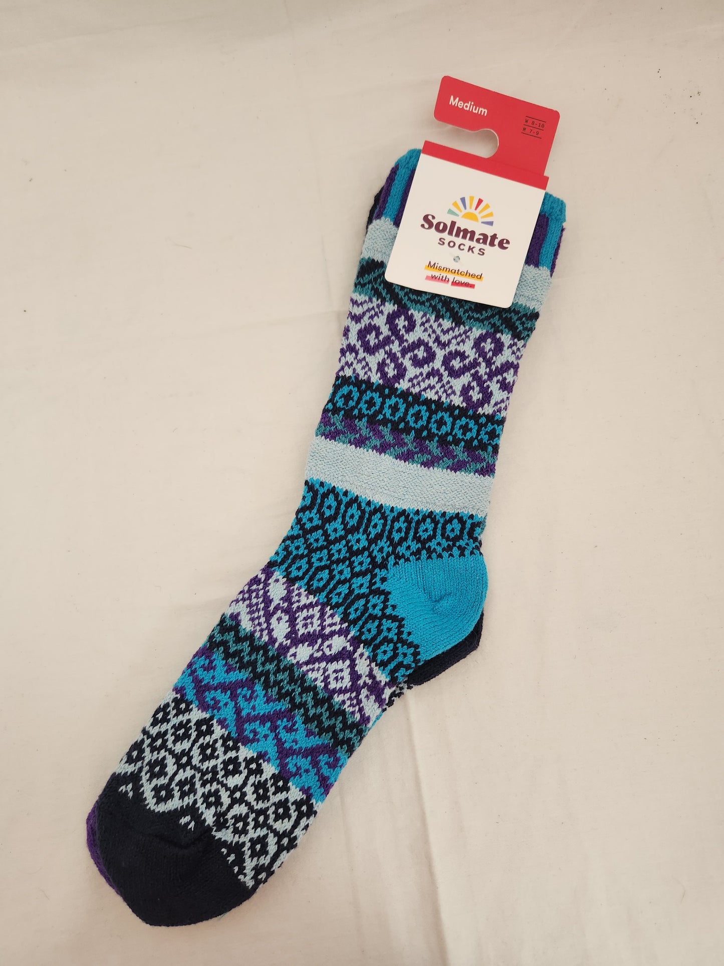 Solmate Mismatched Crew Socks - Size: M (W 8-10/ M 7-9)