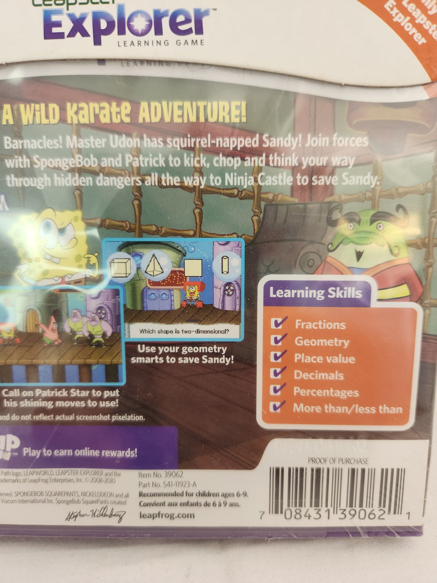 LeapFrog Leapster Spongebob Squarepants Learning Game