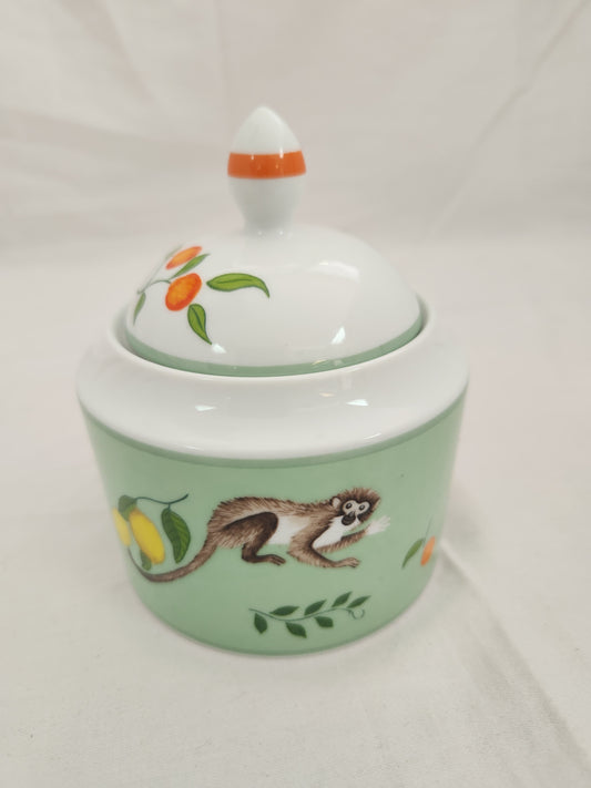 Monkey Business by Lynn Chase Sugar Bowl w/ Lid