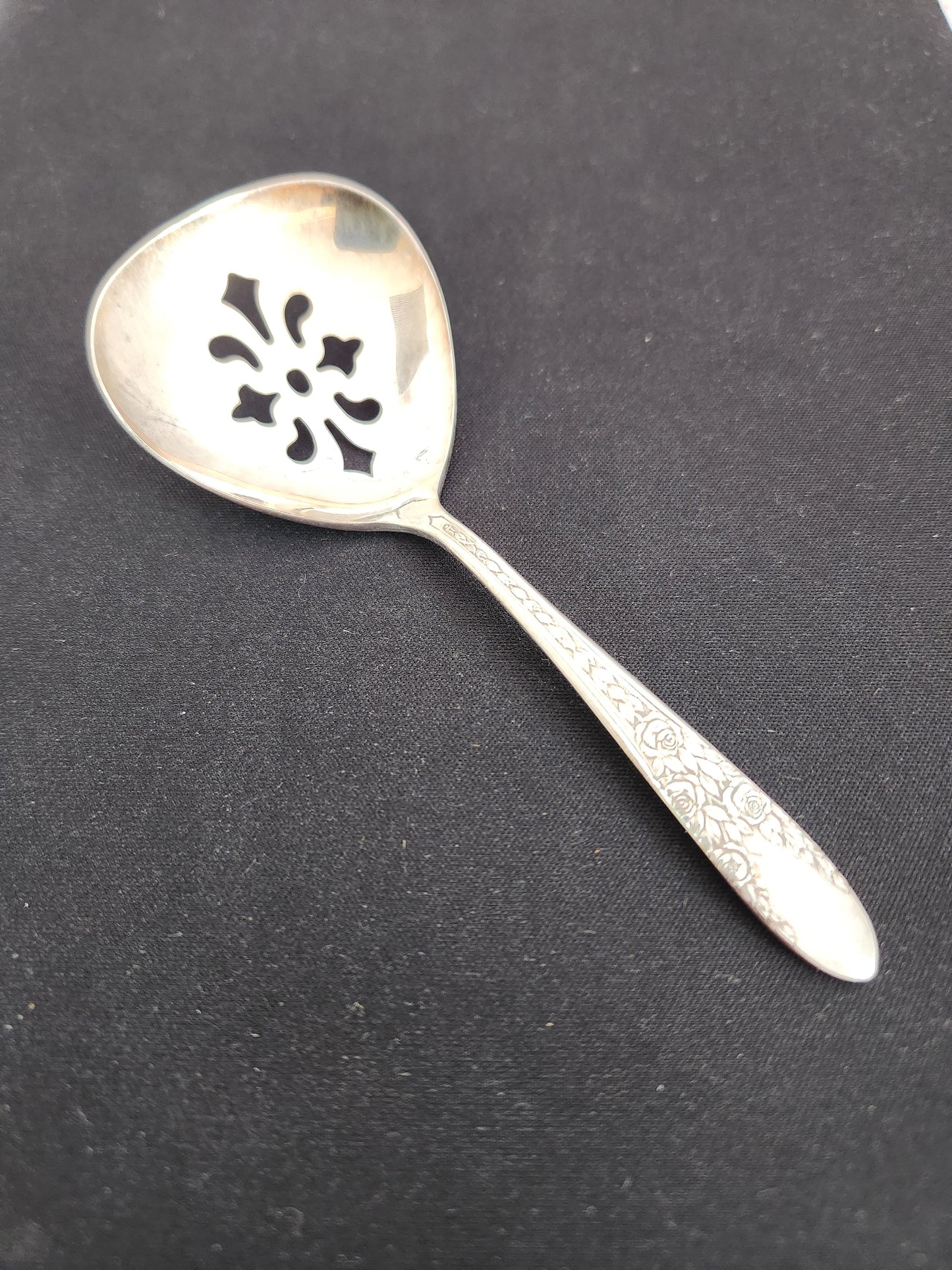 Vintage - National Silver Co. A1 4-3/4" Slotted Spoon