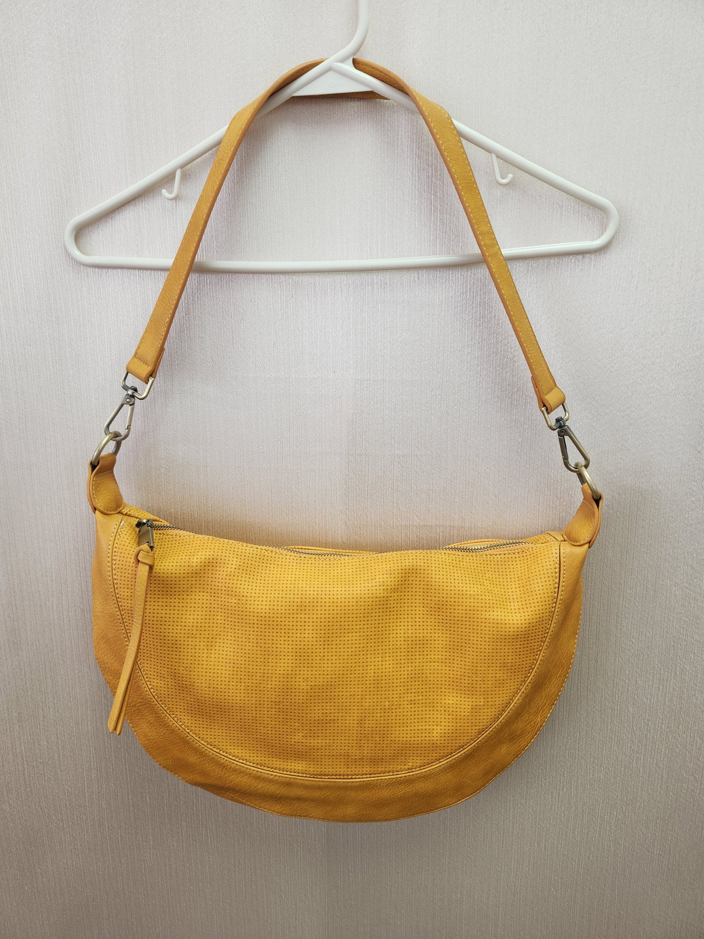 Anthropologie Urban Originals Golden Half Moon Crossbody Bag