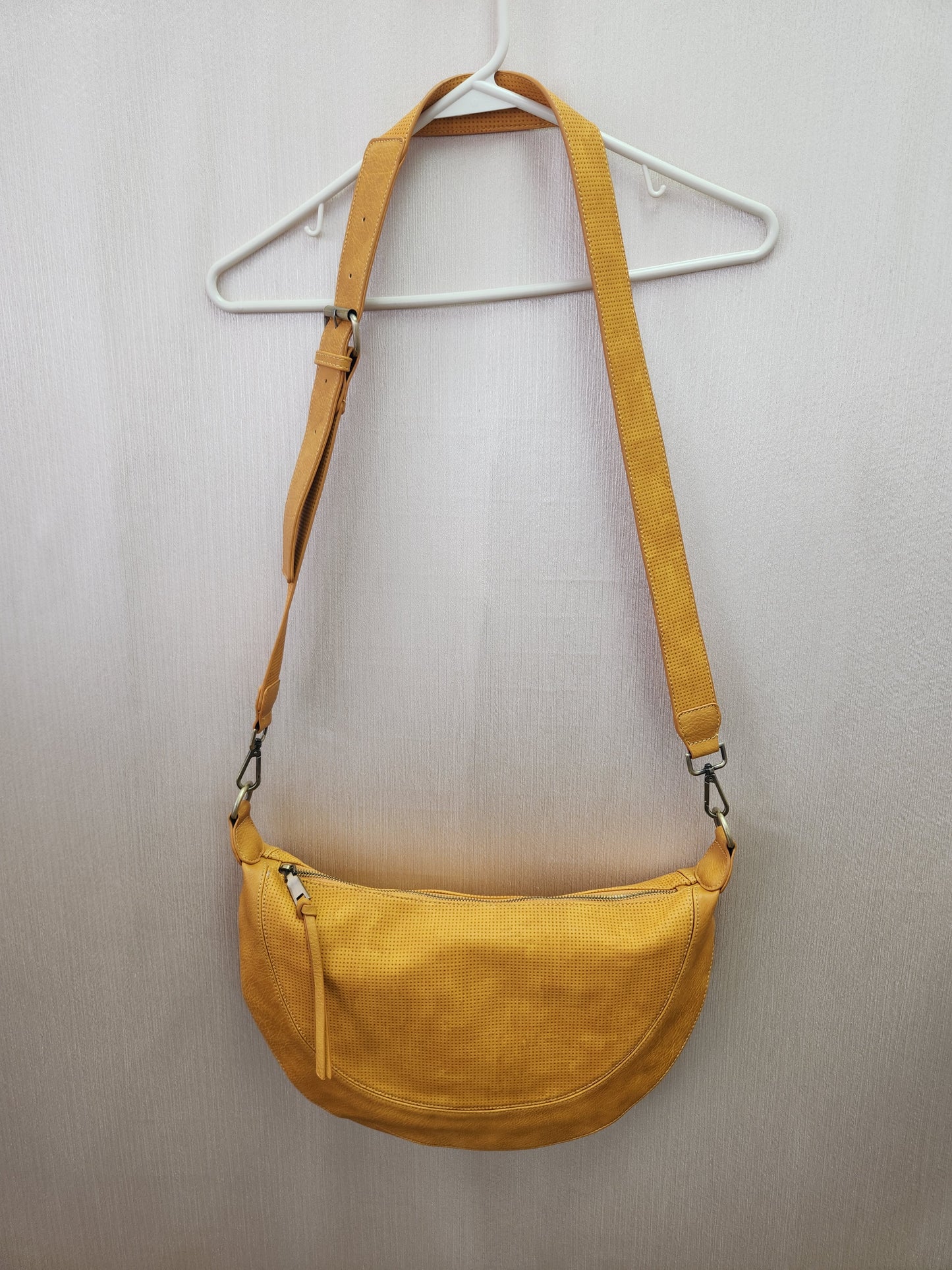 Anthropologie Urban Originals Golden Half Moon Crossbody Bag