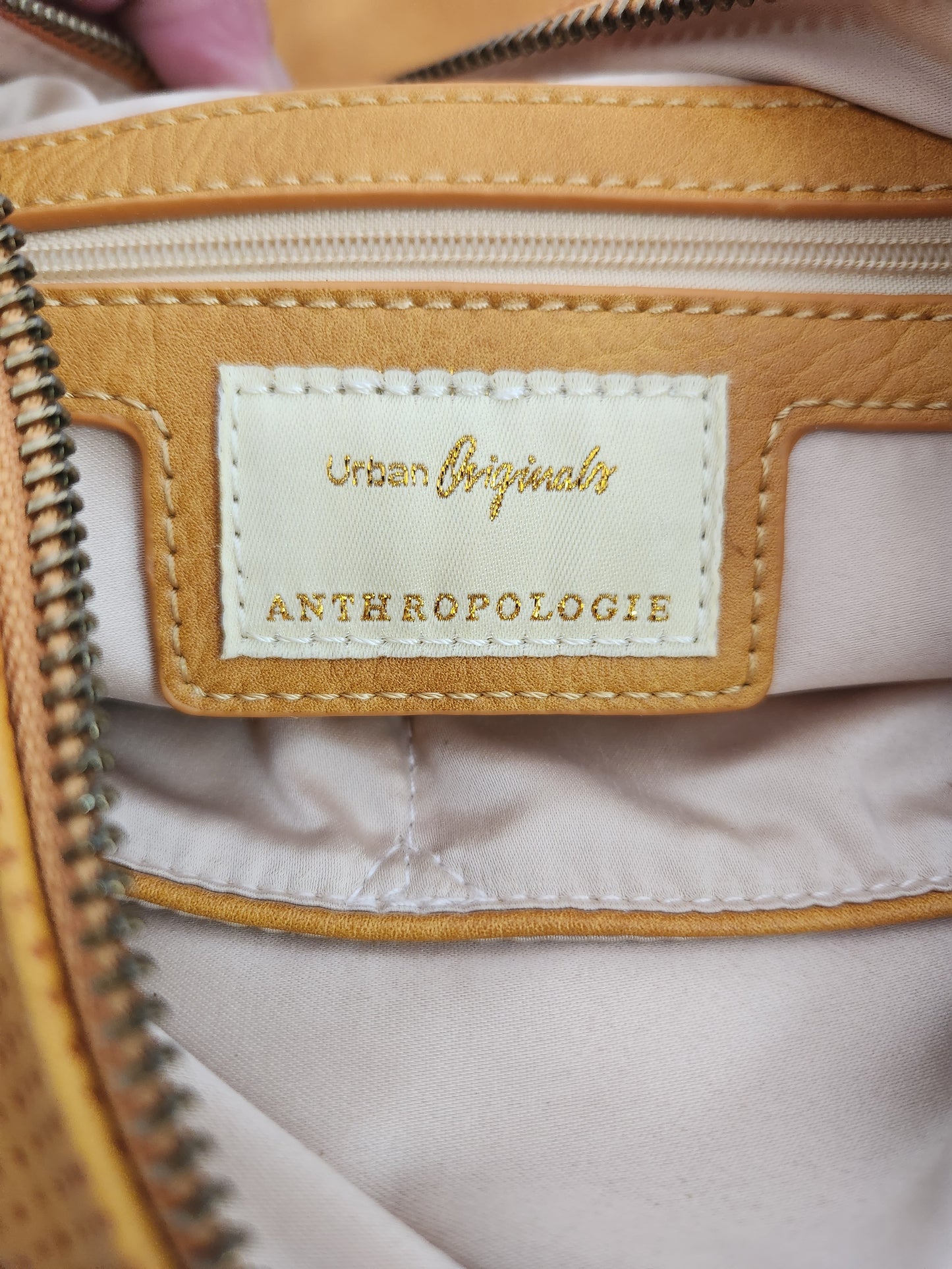 Anthropologie Urban Originals Golden Half Moon Crossbody Bag