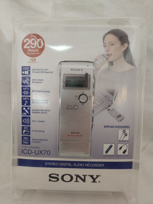 Sony ICD-UX70 Stereo Digital Audio Recorder (Factory Sealed Package)