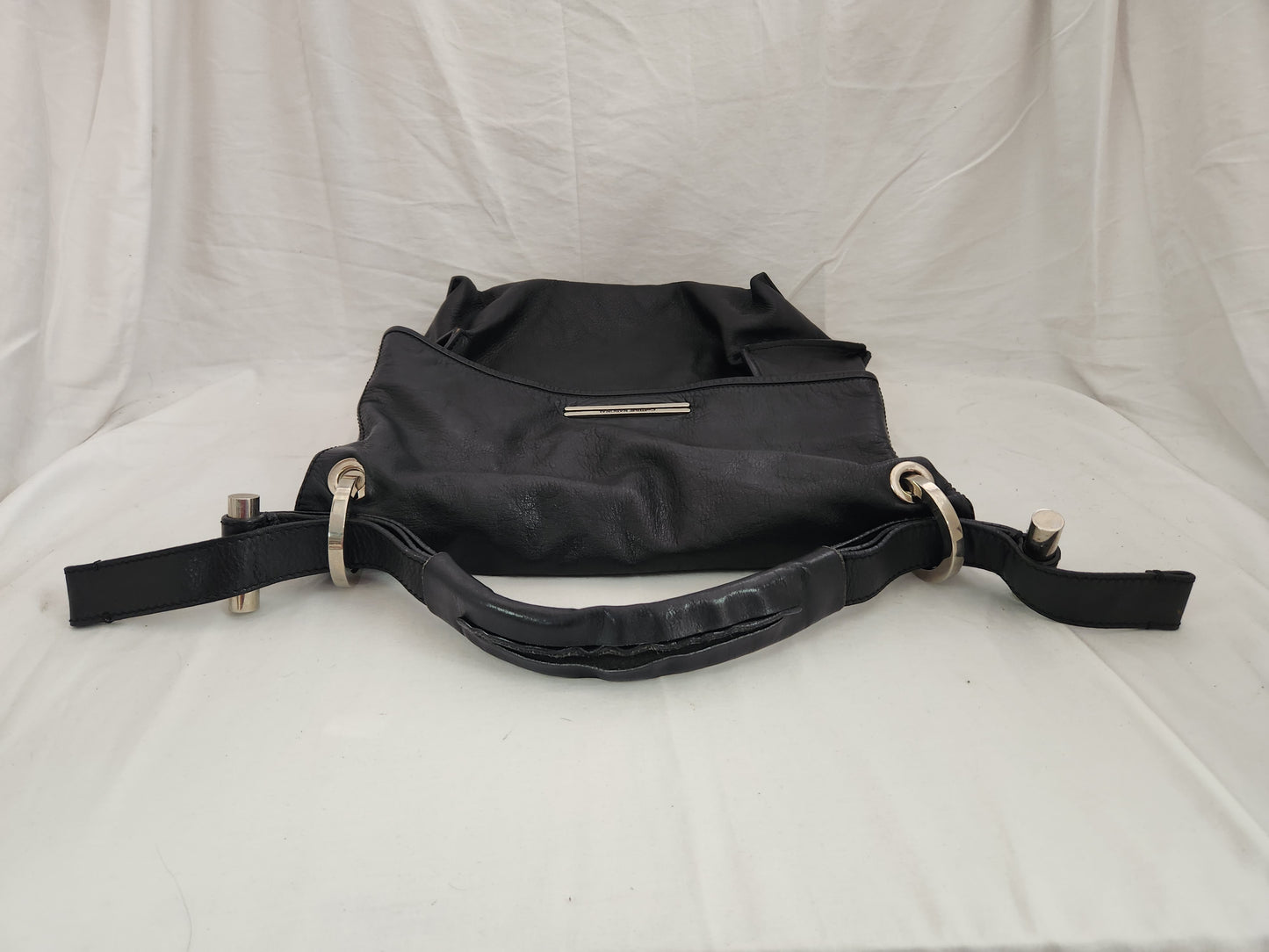 RARE - CoSTUME NATIONAL Large Black Leather Hobo Bag