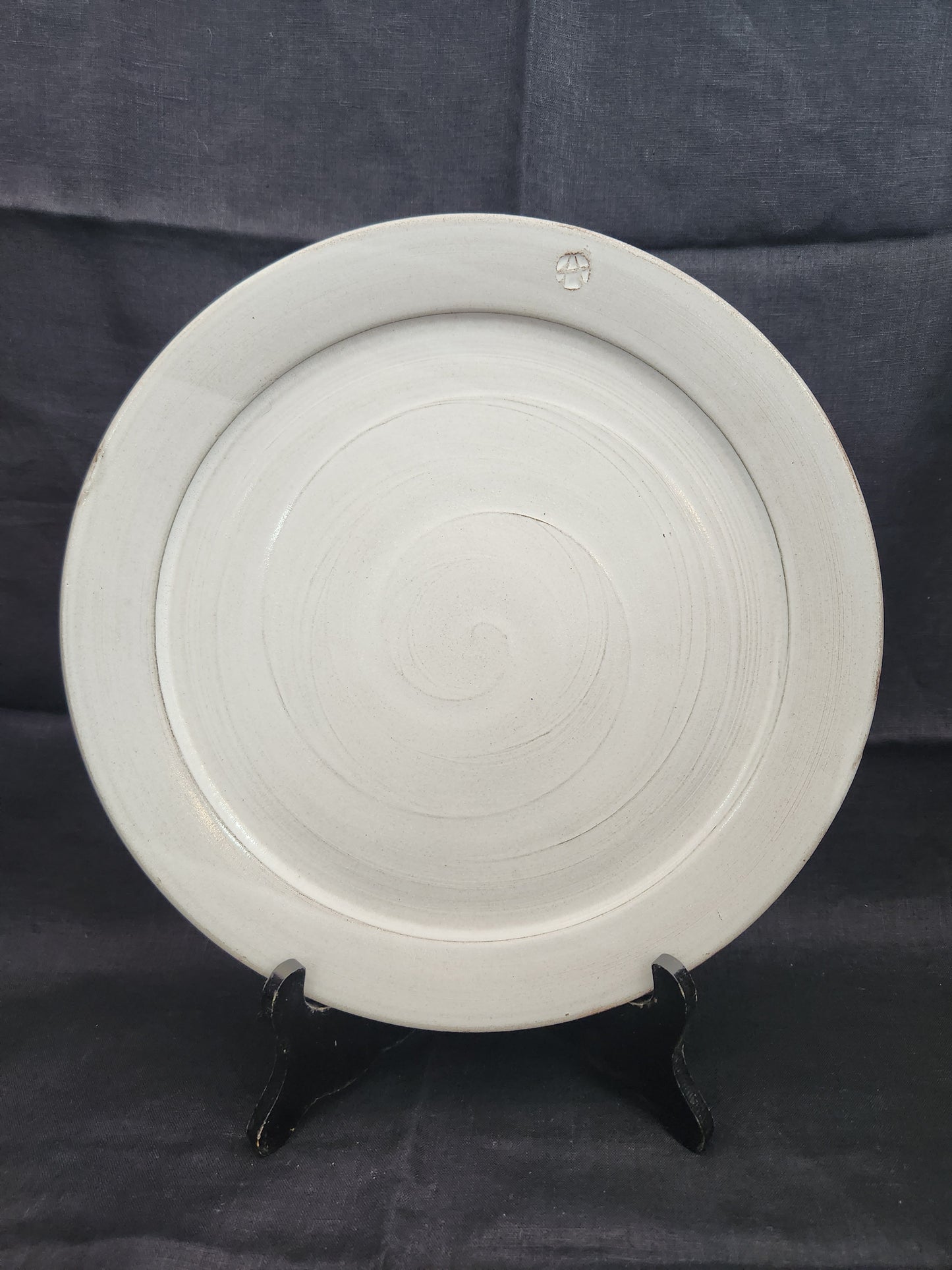 Althea's Pottery of Charlotte N.C. Gray Dinner Plate