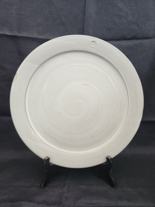 Althea's Pottery of Charlotte N.C. Gray Dinner Plate