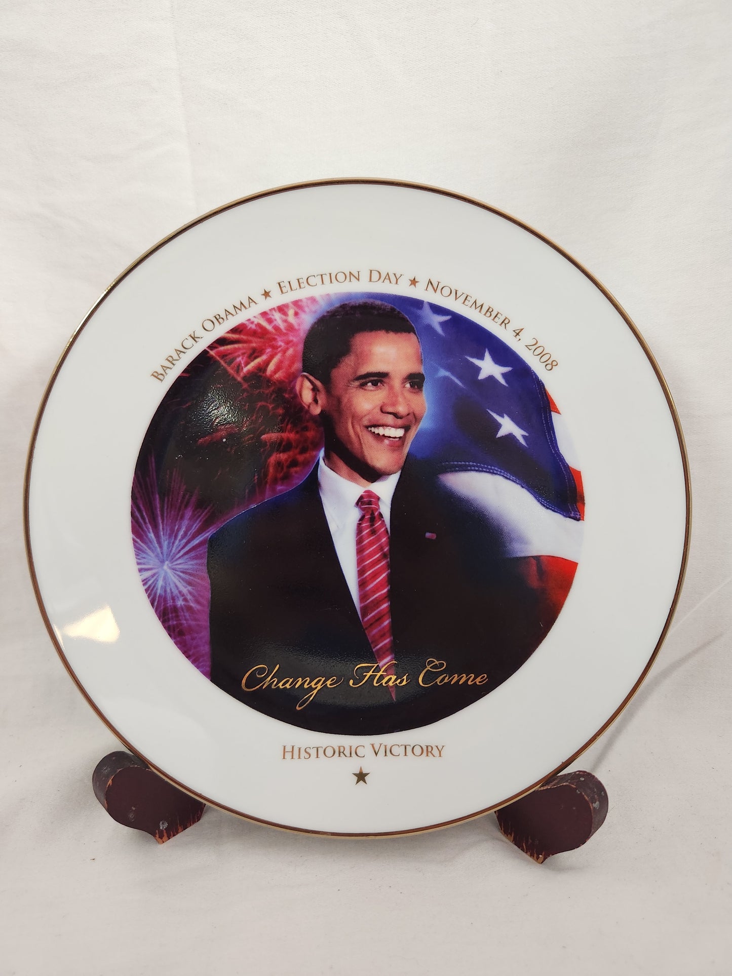 Barack Obama "Change Has Come" Election Day November 4, 2008 Decorative Plate