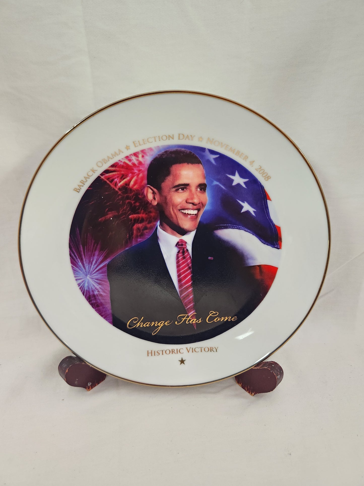 Barack Obama "Change Has Come" Election Day November 4, 2008 Decorative Plate