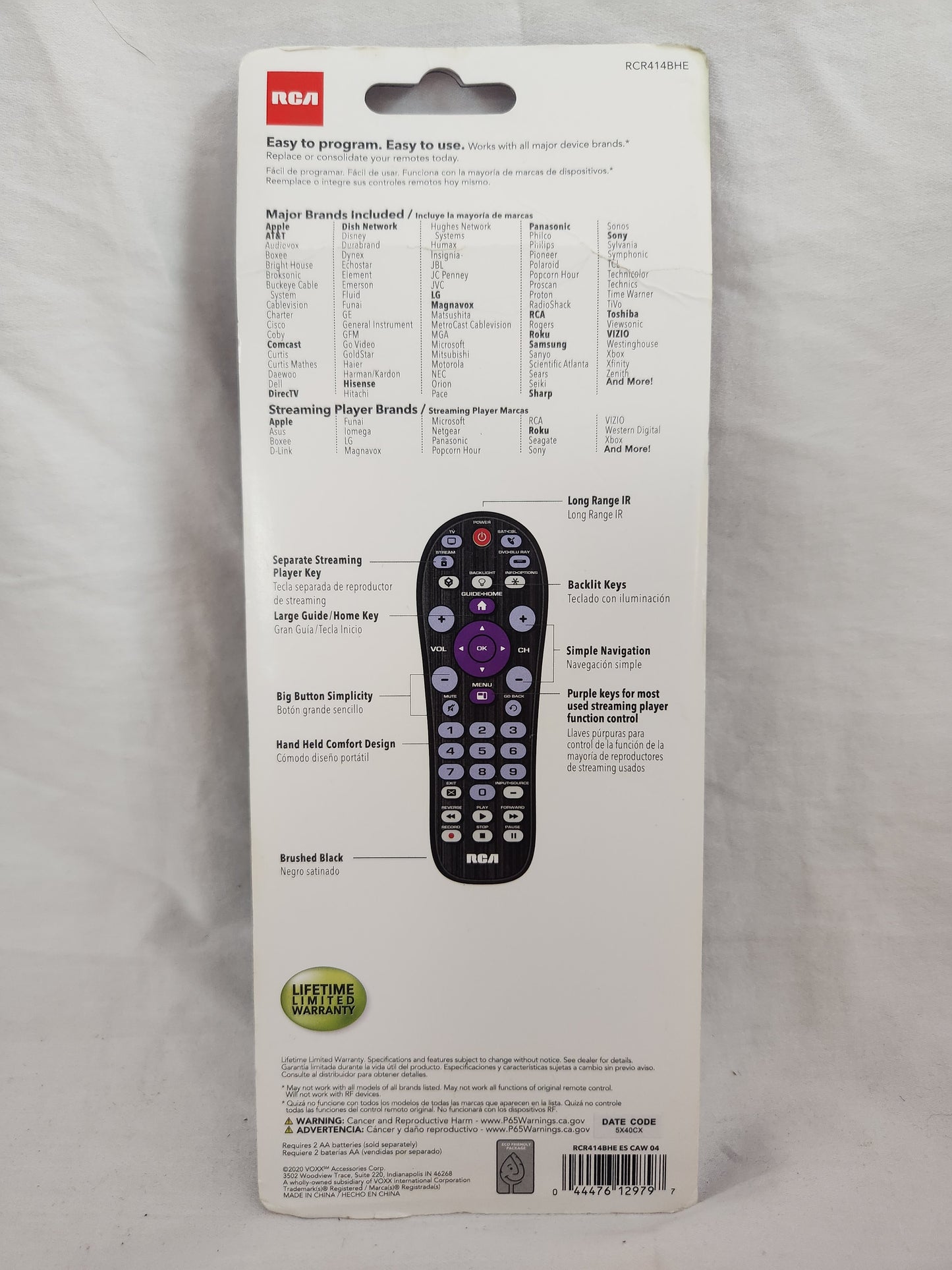 RCA 4 Device Universal Remote Platinum Pro RCR414BHE