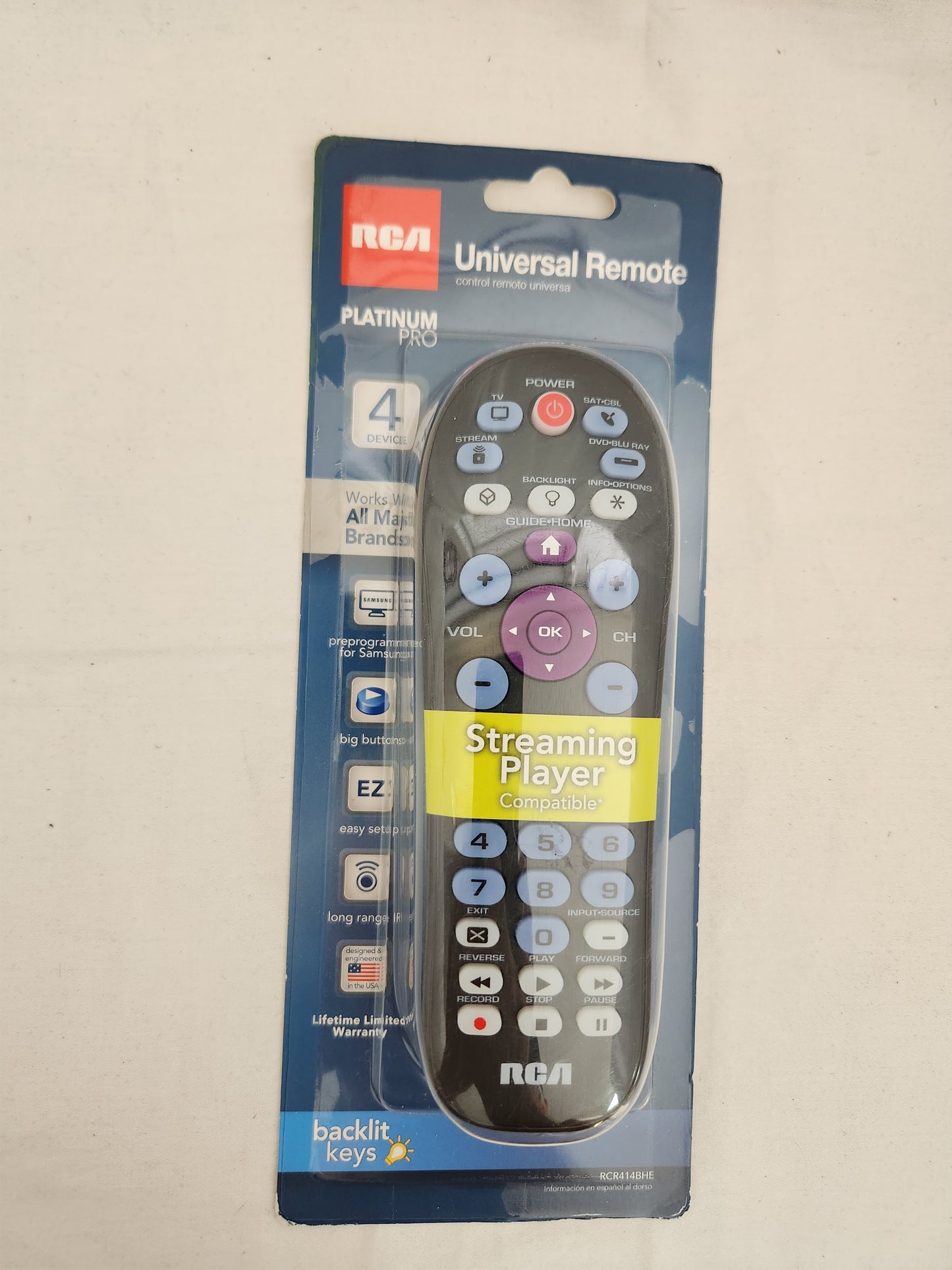 RCA 4 Device Universal Remote Platinum Pro RCR414BHE