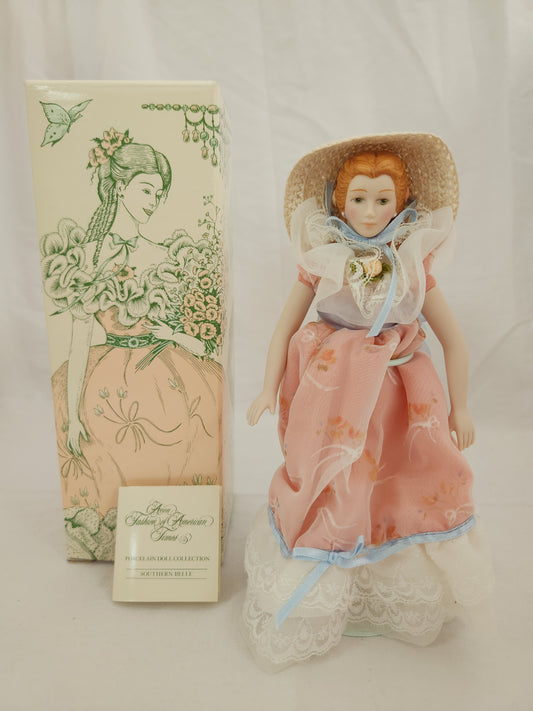 1988 Avon Porcelain Doll w/ Stand - Southern Belle