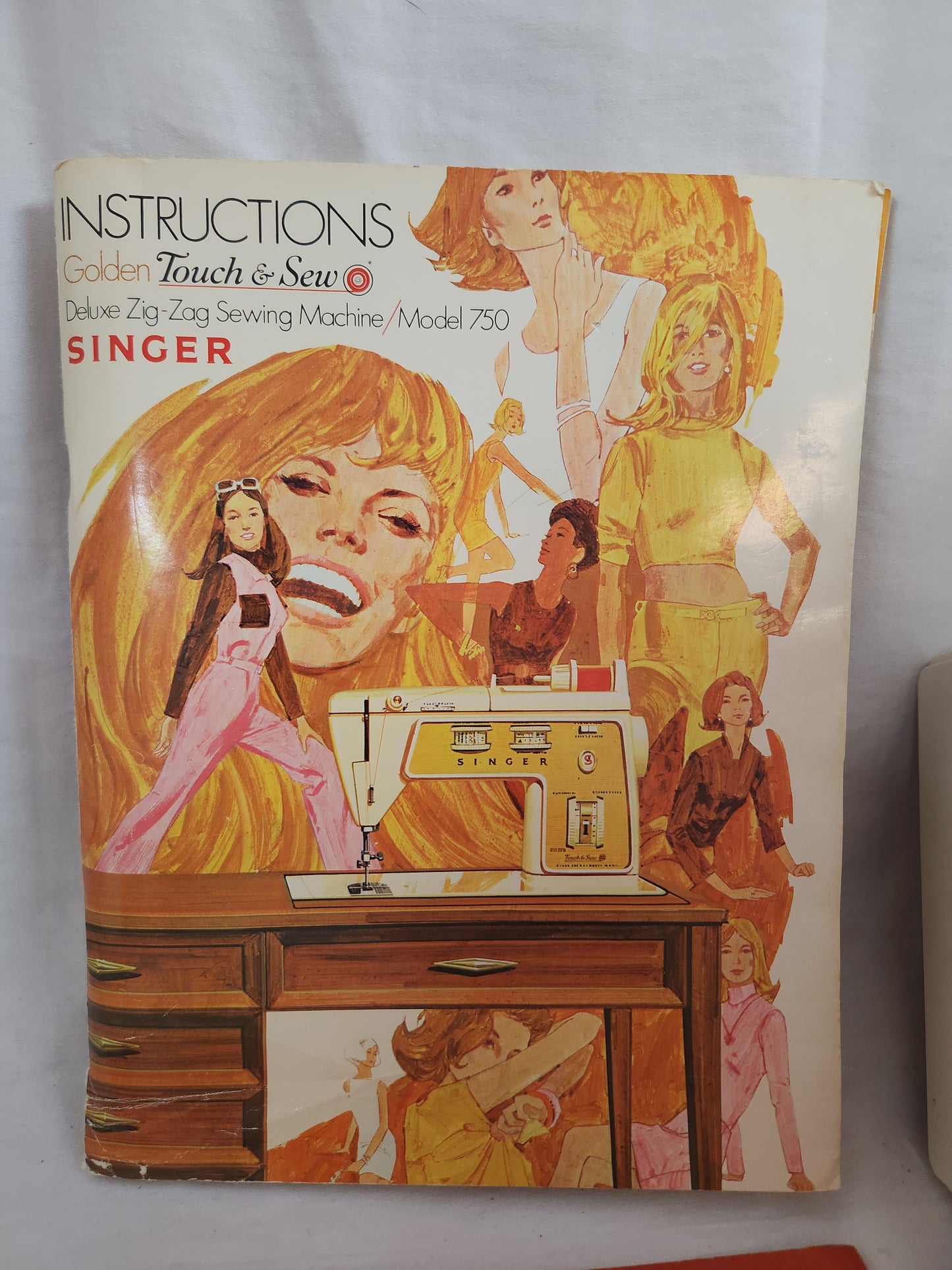 Vintage Singer 750 Golden Touch & Sew Instruction Manual & Accessories