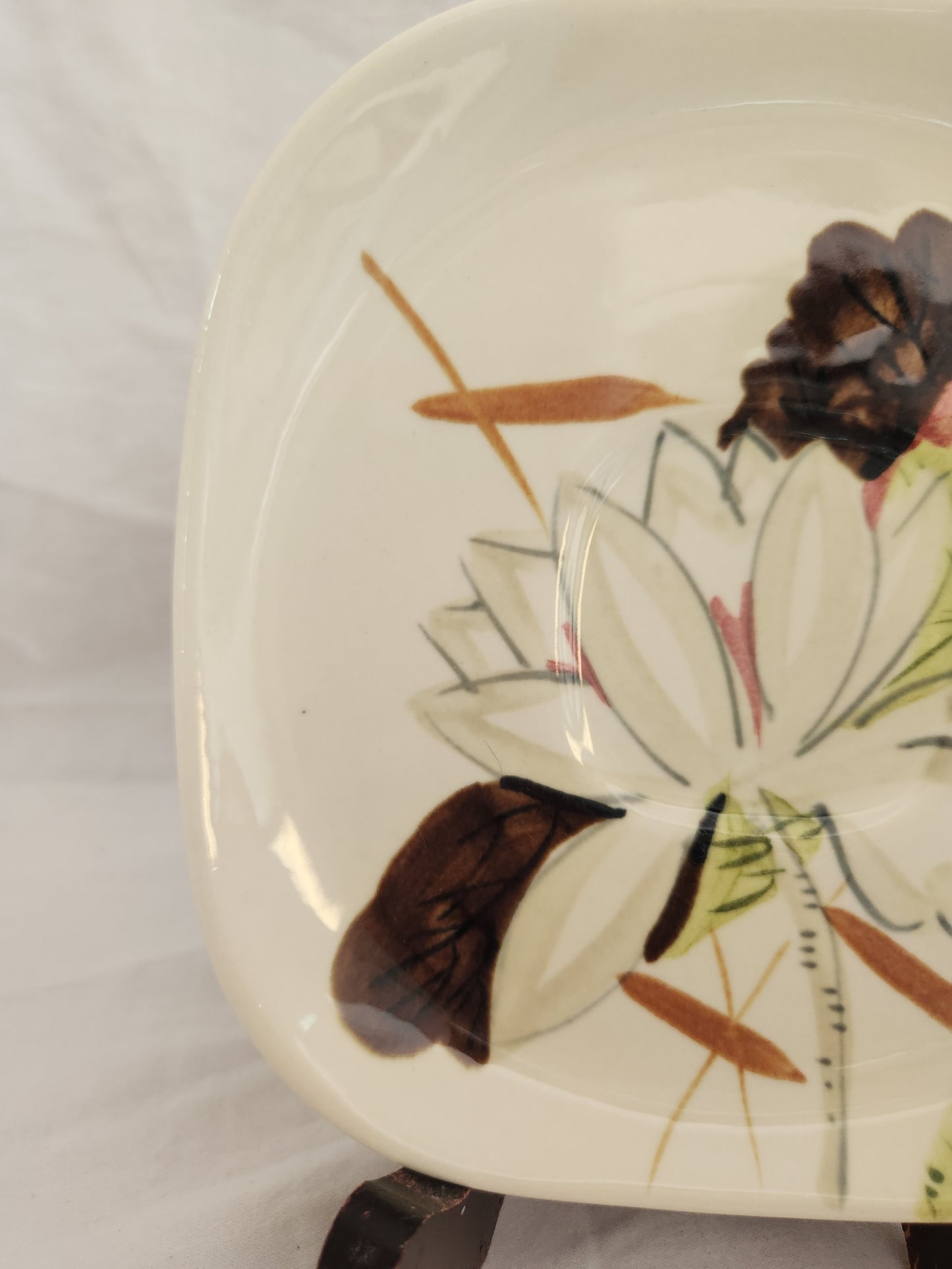 Lotus Bronze Flat Cup Saucer by Red Wing Pottery