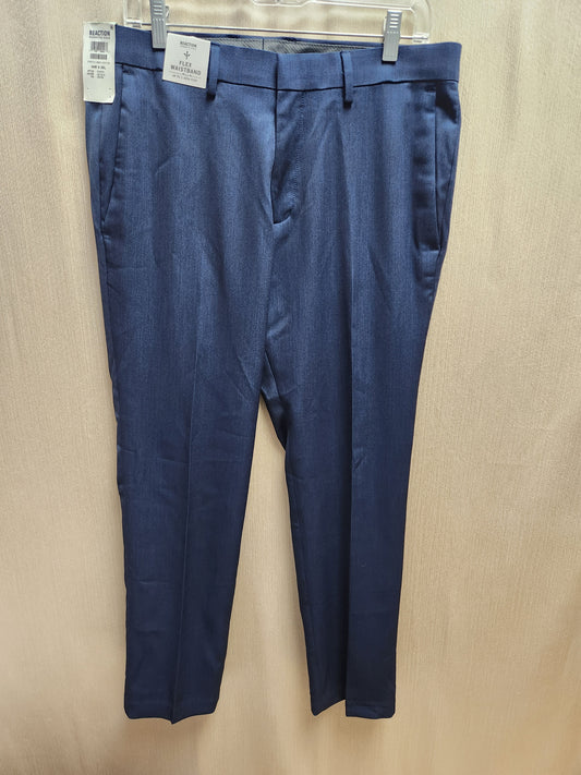 NWT - REACTION KENNETH COLE blue Stretch Flex Waist Slacks Pants - 34x29