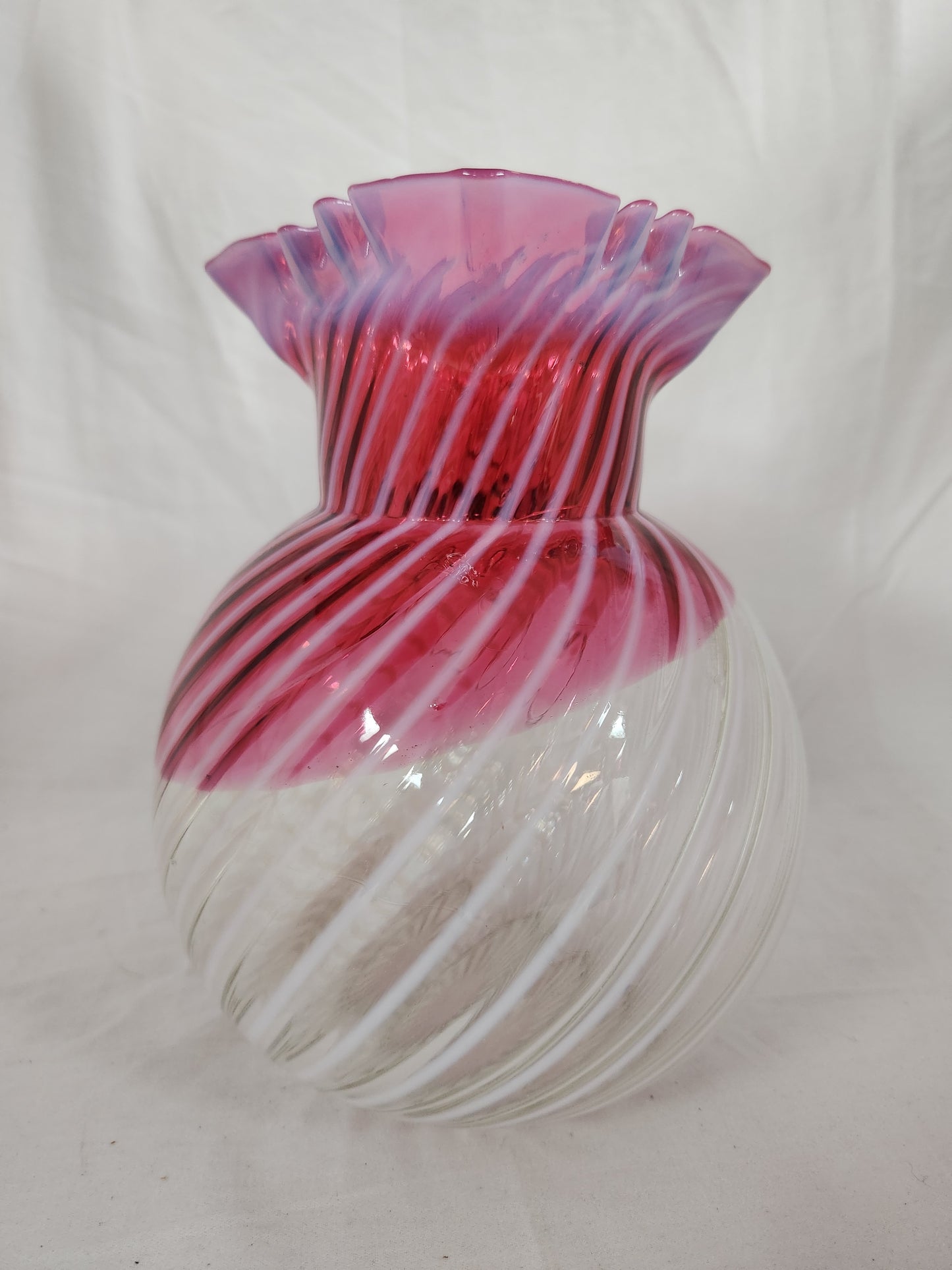 Vintage -Northwood 319 Cranberry Swirl Pitcher 80 oz.