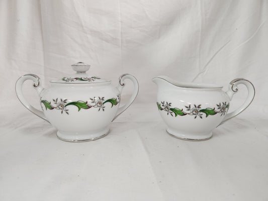 Colombia Cream & Sugar Bowl by Kyoto China #8034P