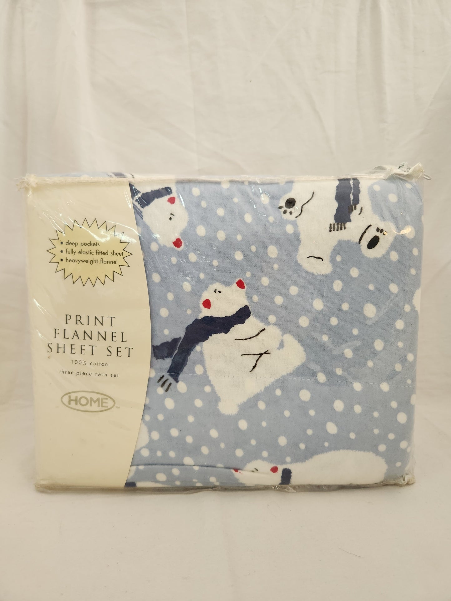 2000 - Target Home Twin Sliding Bear Print Flannel Sheet Set