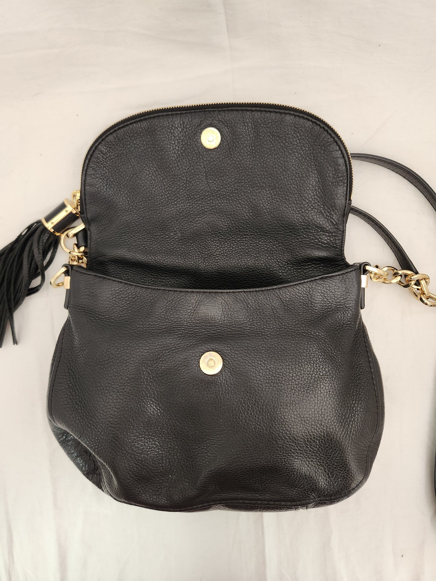 Michael Kors Black Bedford Leather Crossbody