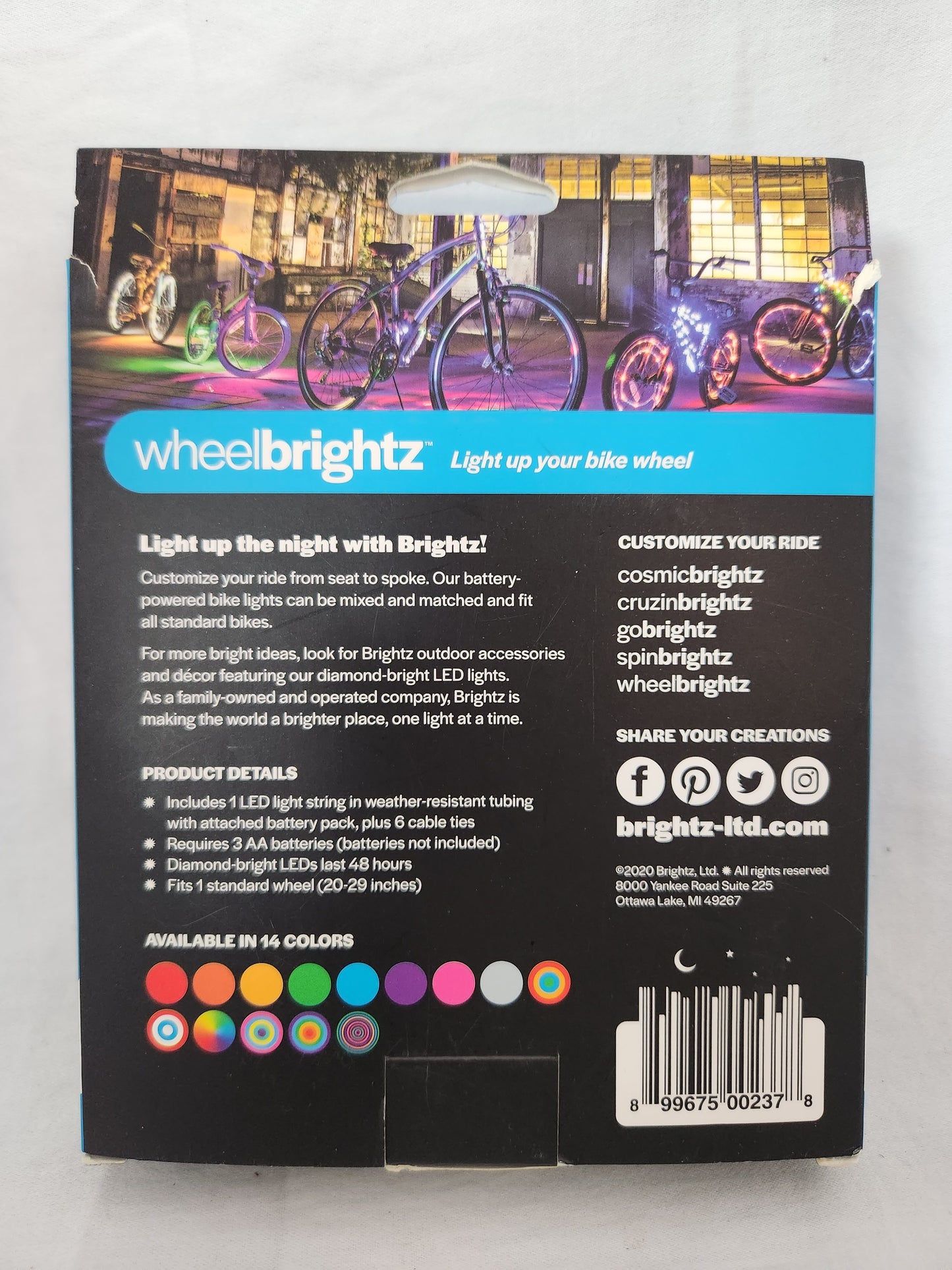 WheelBrightz Blue LED Bicycle Wheel Accessory Light, Water-Resistant - 1 count