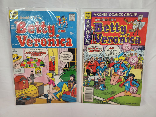 Archie's Girls Betty and Veronica Comic Books #193 & #312