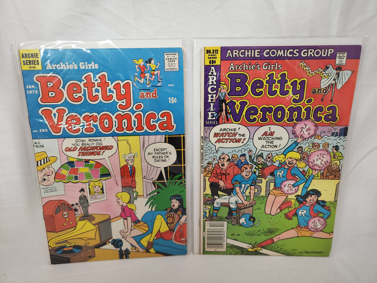 Archie's Girls Betty and Veronica Comic Books #193 & #312