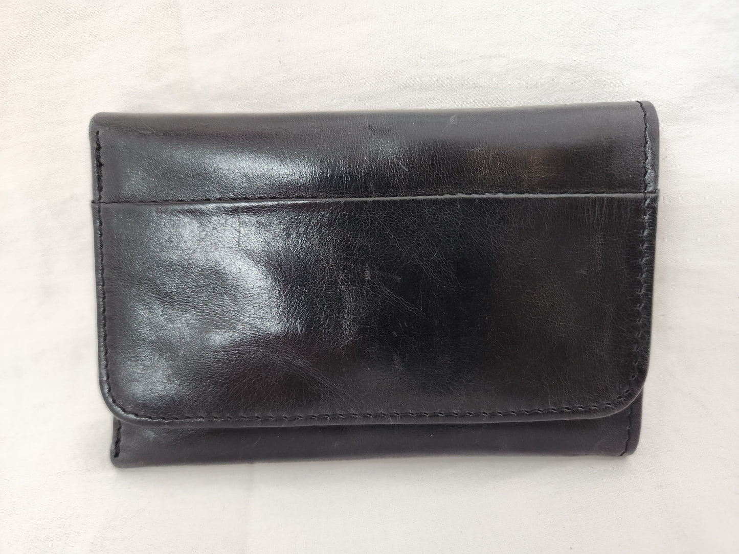 Hobo the Original - Women's Black Leather Trifold Wallet w/ Side Zip Pocket