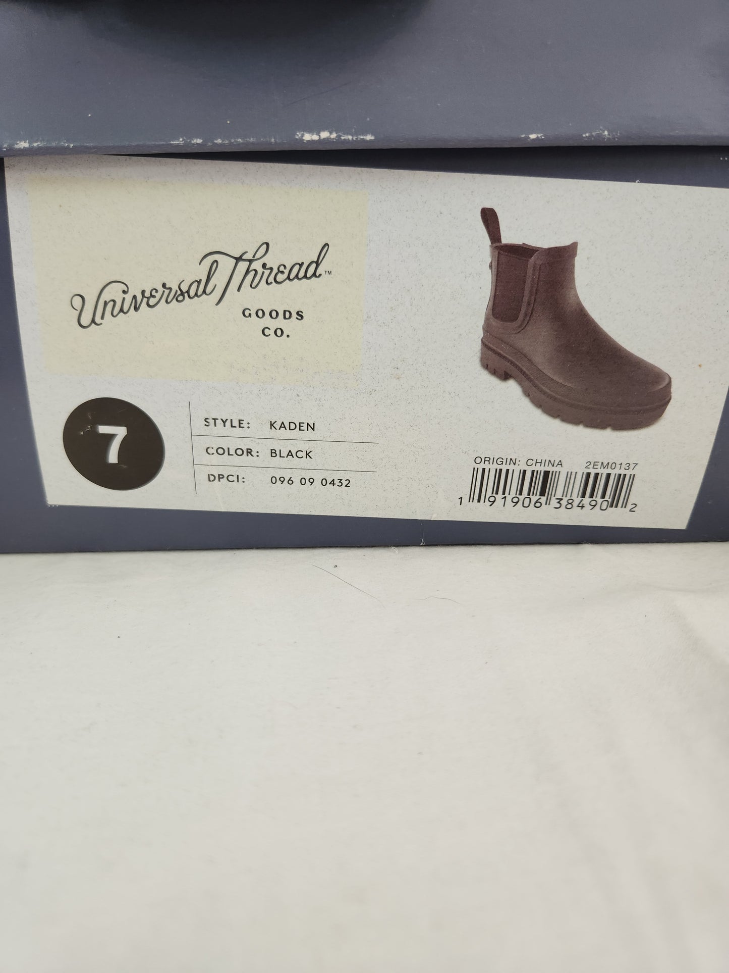 Universal Thread Goods Co. Women's Black Kaden Rain Boots - Size: 7